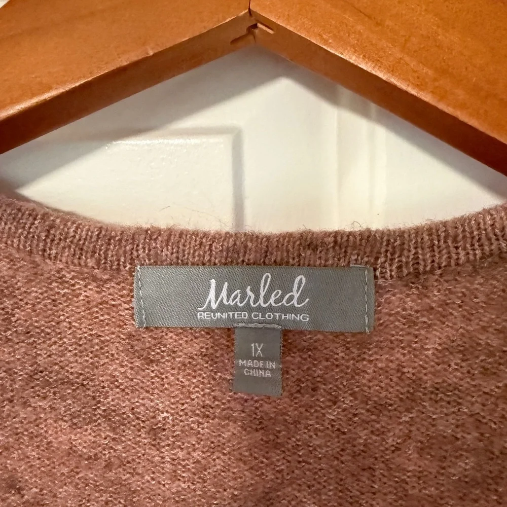 Marled by RC Warm Red Tan Knit Sweater Size XL - Picture 4 of 10